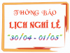 Thông báo Thời gian giao dịch